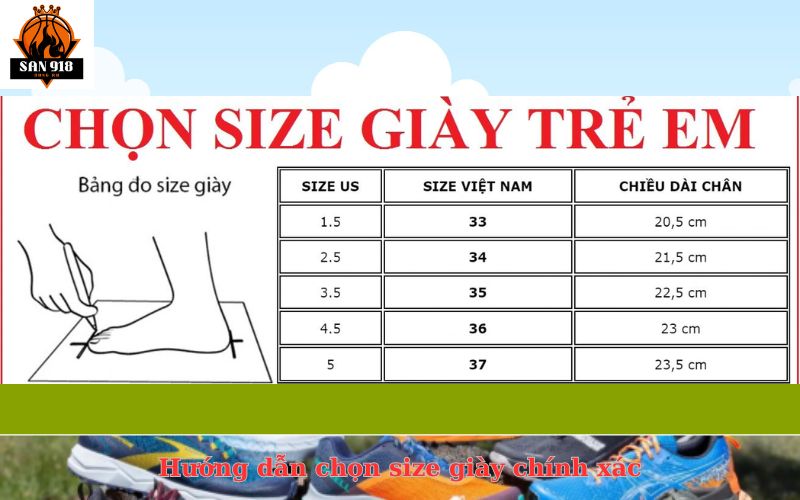 Hướng dẫn chọn size giày chính xác