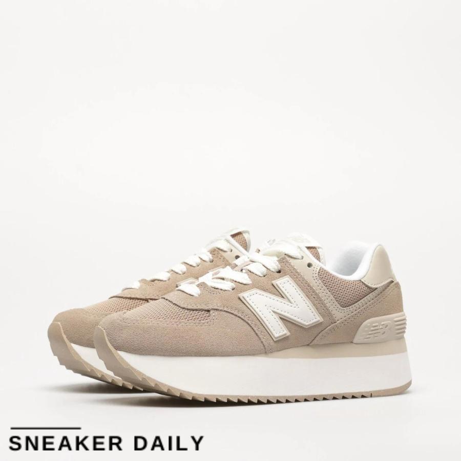 Chi tiết phối màu Driftwood Timberwolf trên upper giày NB 574+